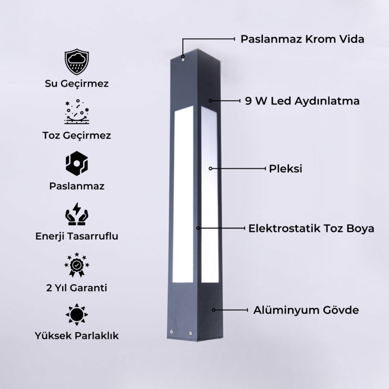 pleksili bollard aydınlatma direği özellikleri