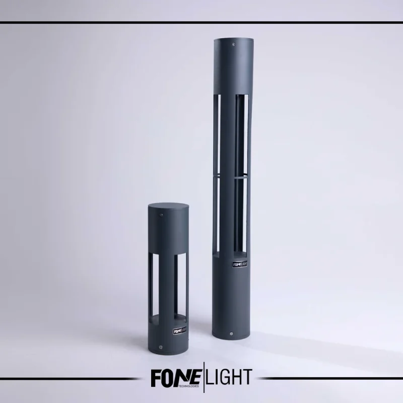 Fonelight markalı antrasit renk kısa bollard aydınlatma armatürü