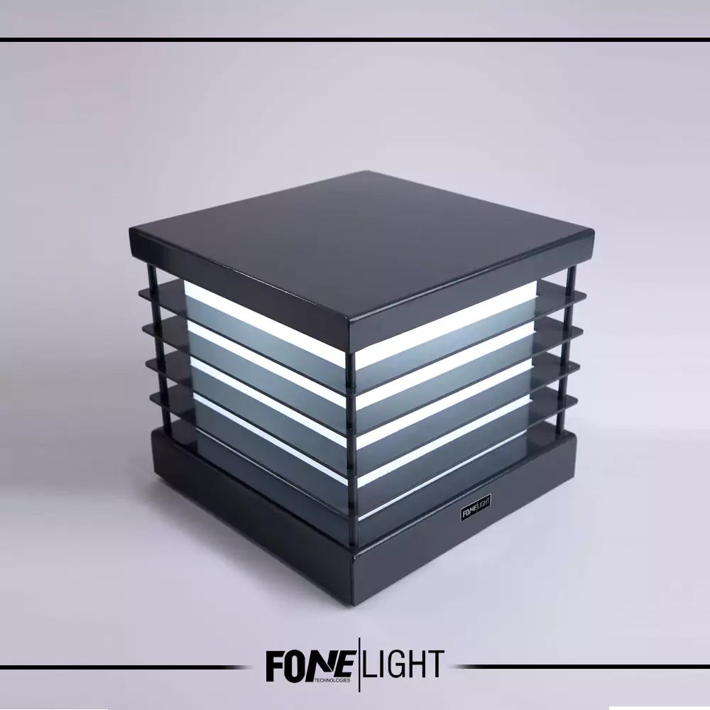 Antrasit renk Fonelight marka alüminyum set üstü dış mekan aydınlatma armatürü